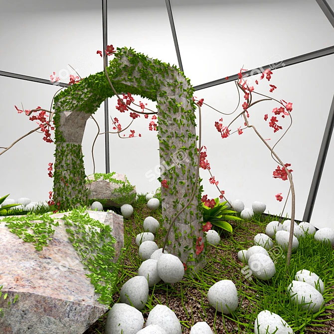 Serene Garden Florarium 3D model image 2