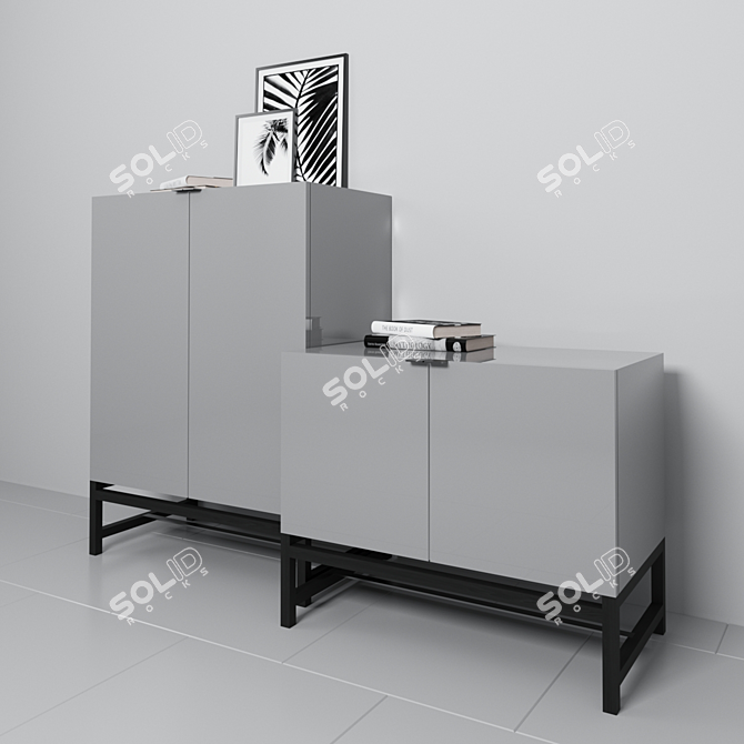 Stylish Minotti Harvey Vertical Cabinet 3D model image 1