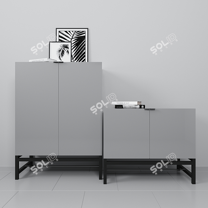 Stylish Minotti Harvey Vertical Cabinet 3D model image 2