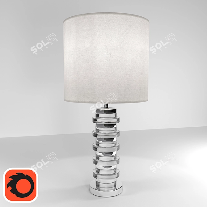 Clear Disc USB Table Lamp 3D model image 1