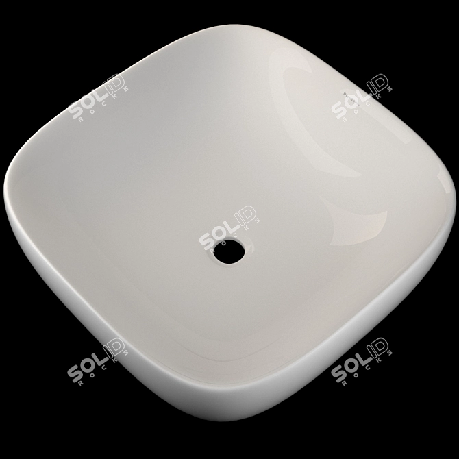 Elegant White Porcelain Wash Basin 3D model image 1