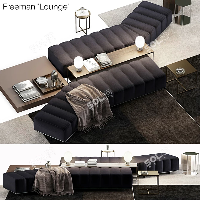 Elegant Minotti Freeman Lounge Set 3D model image 1