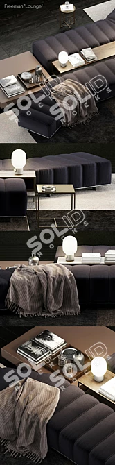 Elegant Minotti Freeman Lounge Set 3D model image 2