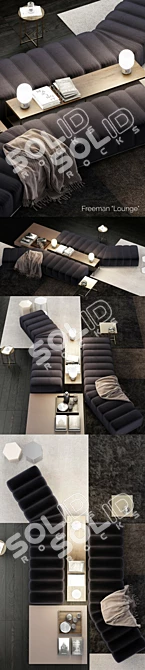 Elegant Minotti Freeman Lounge Set 3D model image 3