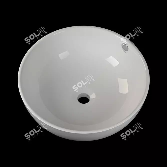 Elegant Porcelain Piccadilly Wash Basin 3D model image 1