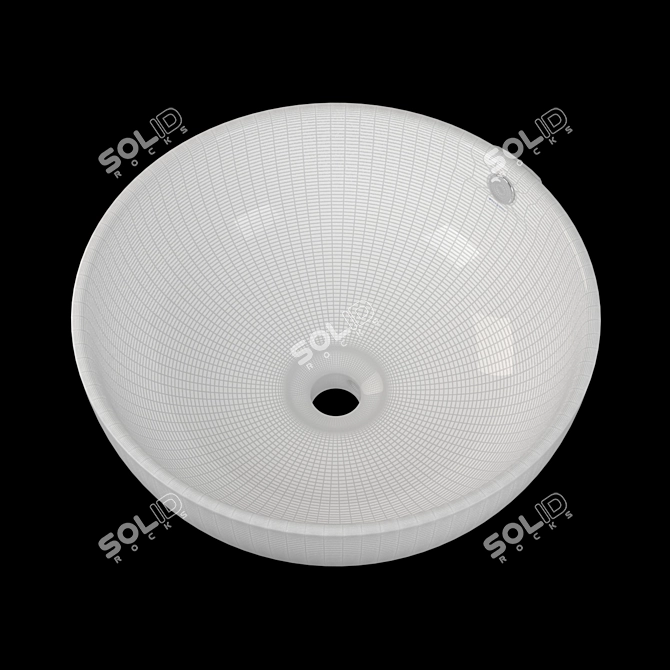 Elegant Porcelain Piccadilly Wash Basin 3D model image 2