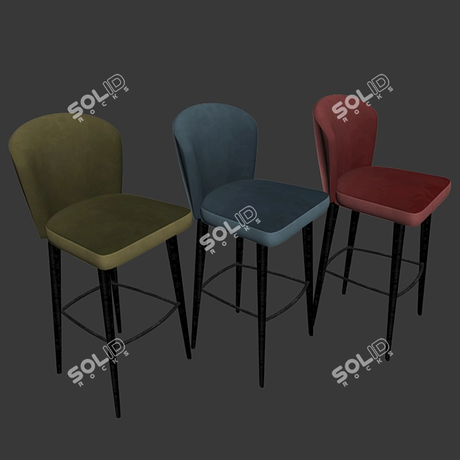 Elegant Minotti Aston Barstool 3D model image 2