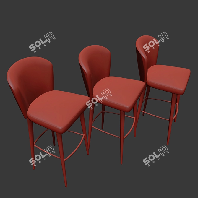 Elegant Minotti Aston Barstool 3D model image 3