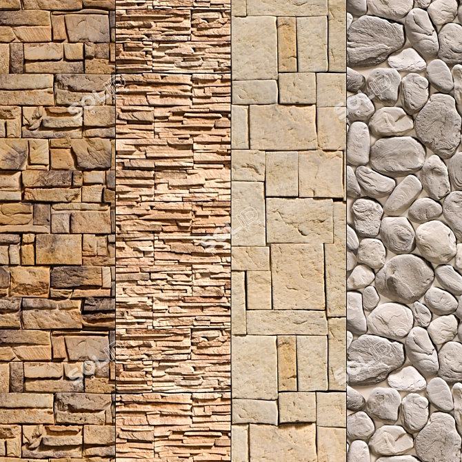 Stunning Stone Wall Set 9! 3D model image 1