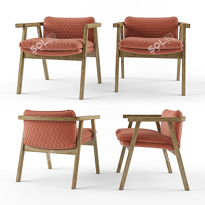 Modern Pickup Sticks Armchair 3D model image 1