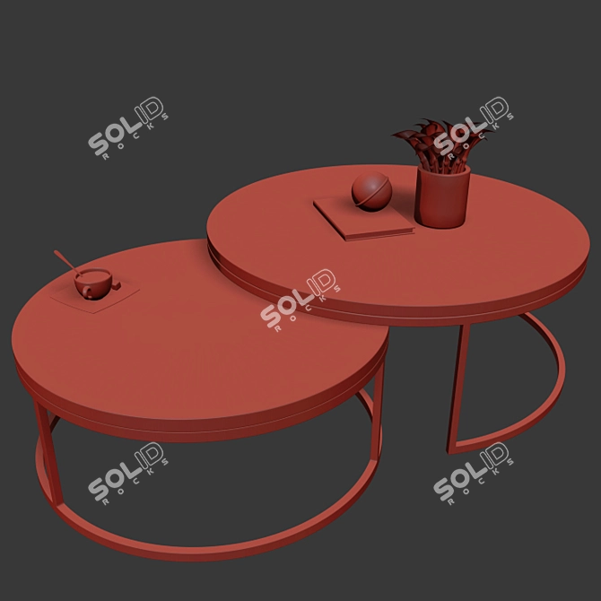 Malay Nested Coffee Tables 3D model image 2