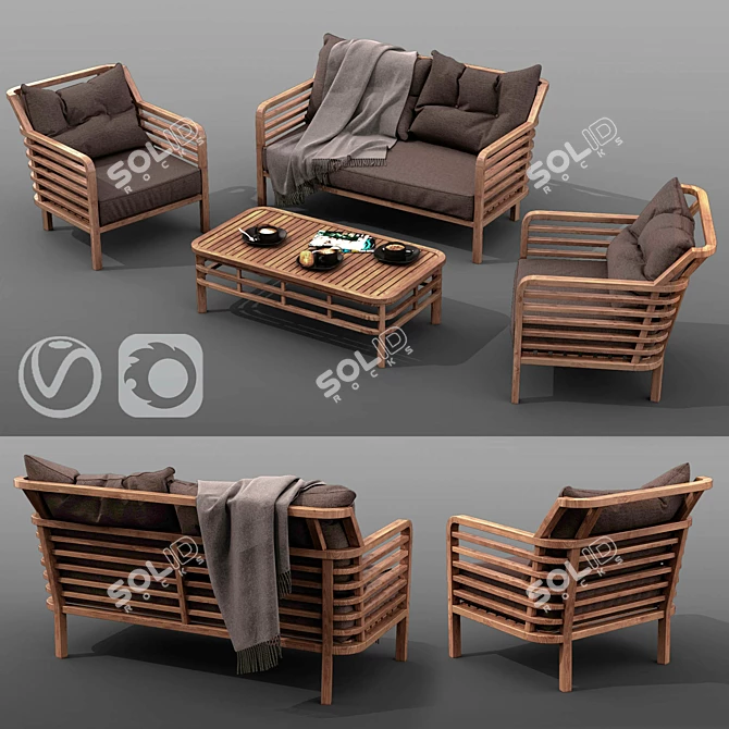 Outdoor Elegance: AZZURA Colorado Set 3D model image 1