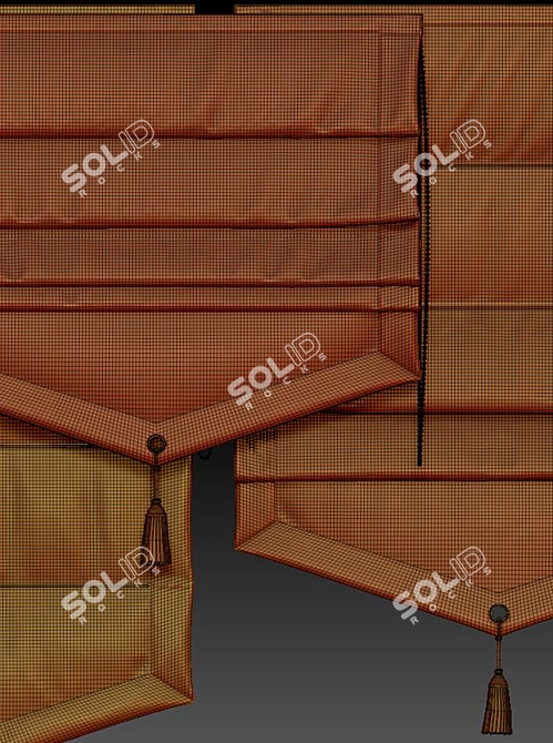 Elegant Roman Blinds Set 3D model image 3