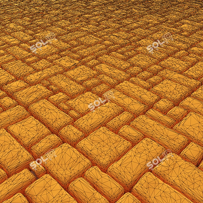 Vintage Stone Pavers 3D model image 3