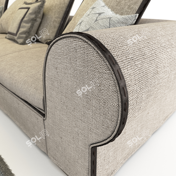 Luxurious Modular Gold Sofa 3D model image 2