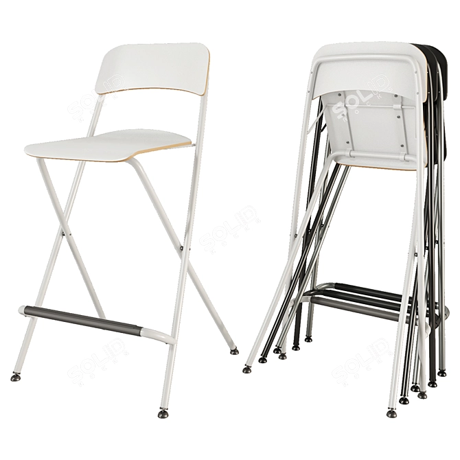 Compact and Stylish Bar Chair 3D model image 1