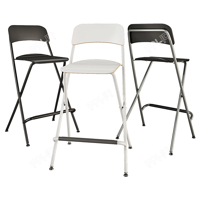 Compact and Stylish Bar Chair 3D model image 2