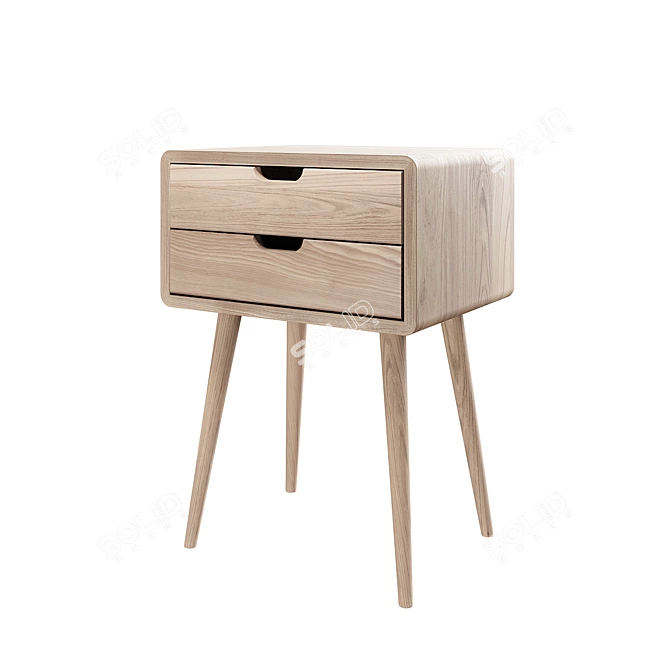 Oak Bedside Table Jackson 3D model image 1