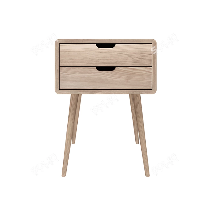 Oak Bedside Table Jackson 3D model image 2