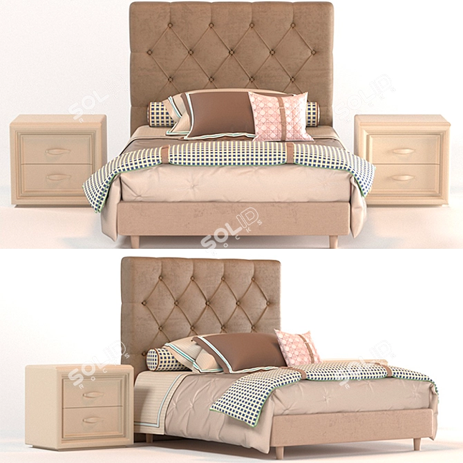 Love Love Halley Bed 3D model image 1