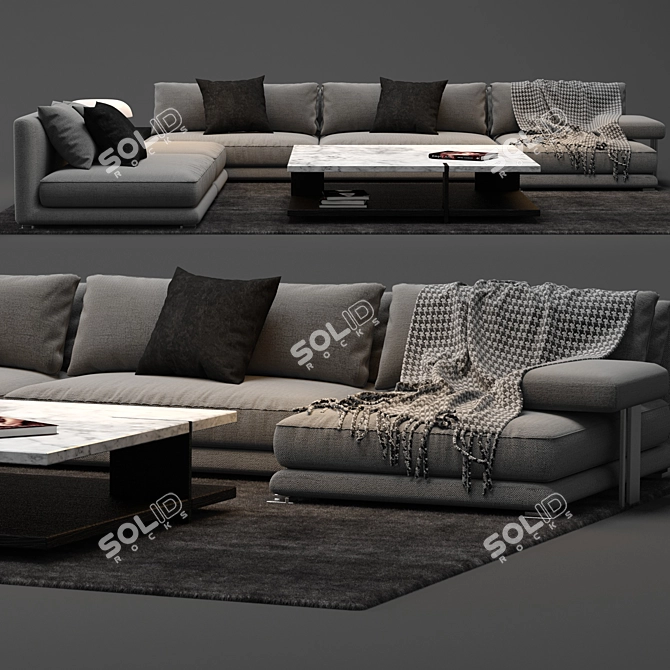 Poliform Bristol - Elegant Sofa for Modern Living 3D model image 1