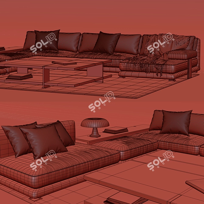 Poliform Bristol - Elegant Sofa for Modern Living 3D model image 3