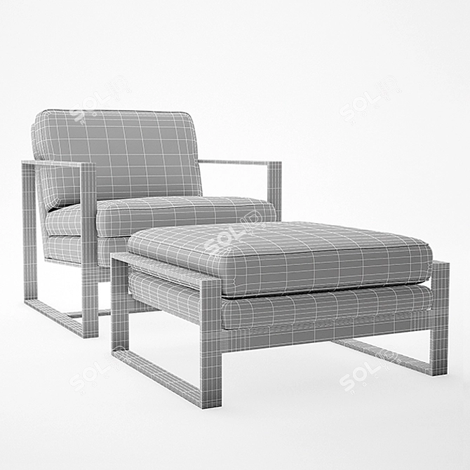 Elegant Alfieri Leather Chair 3D model image 3