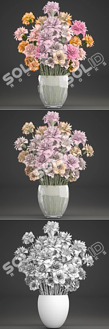 Spring Blooms: 10 Carnation Collection 3D model image 3