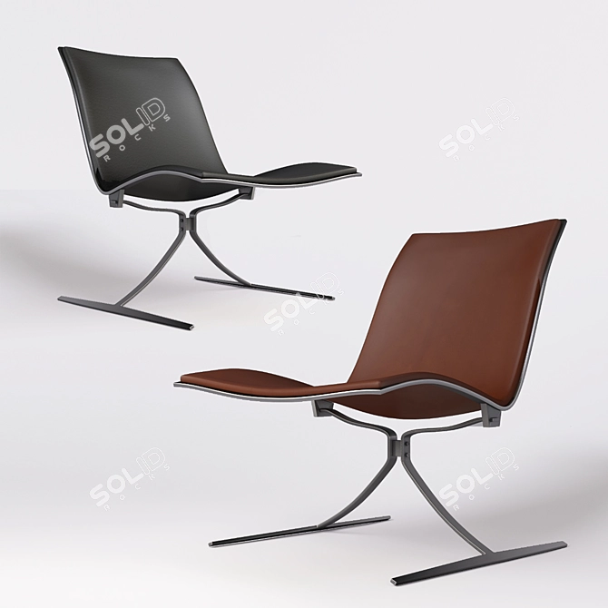 Vintage JK 710 Skater Chair 3D model image 1