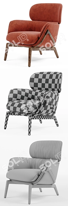 Contemporary Comfort: Luca Nichetto Elysia Chair 3D model image 2