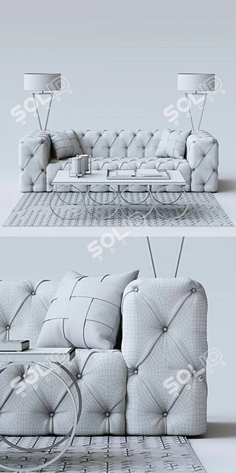 Ediziony Sofa Set: Elegant, Stylish, and Comfortable 3D model image 3