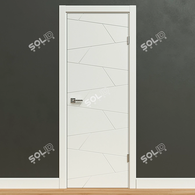 Sleek Zigzag Interior Door 3D model image 1