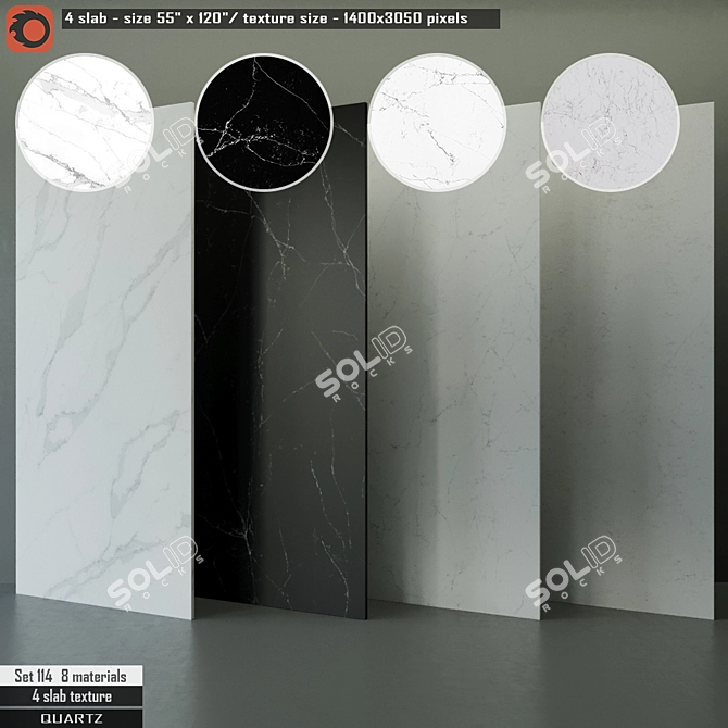 Quartz Slab Set with CORONA Renderer 3D model image 1