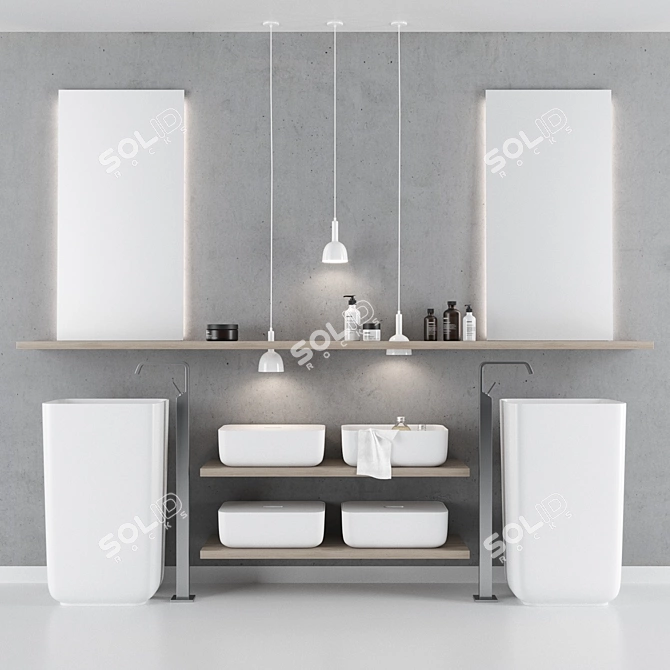 Modern Scavolini QI Bathroom Set 3D model image 2