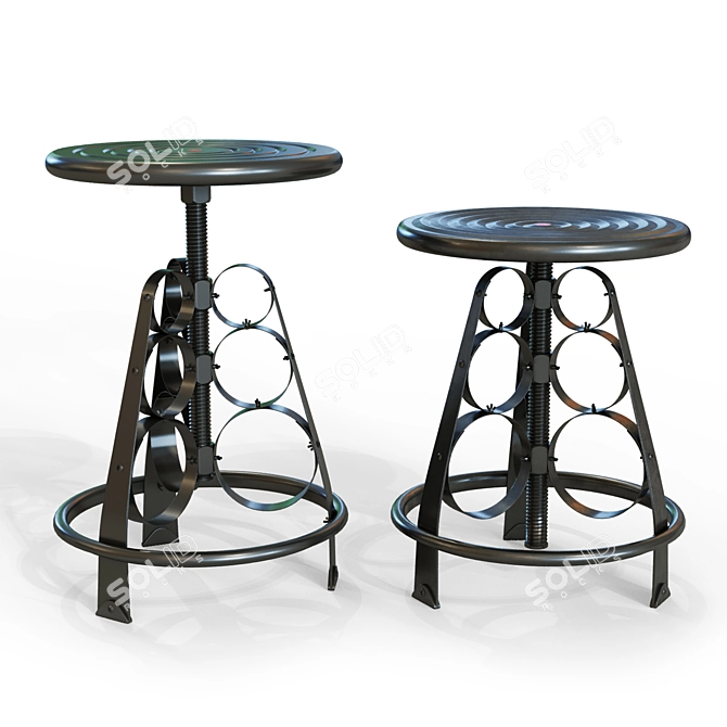 3 Sisters Stool: Elegant and Versatile Seating Solution 3D model image 1