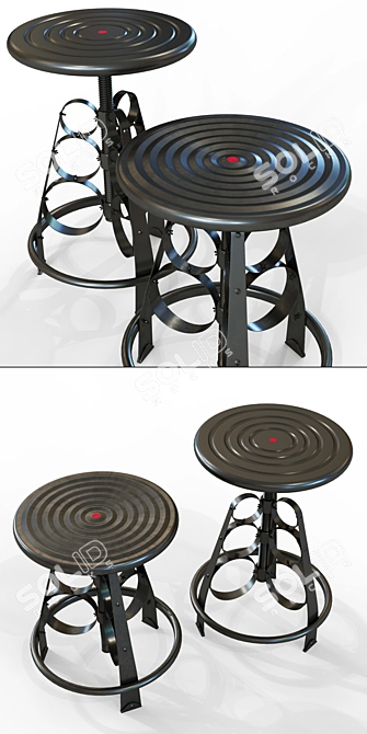 3 Sisters Stool: Elegant and Versatile Seating Solution 3D model image 2