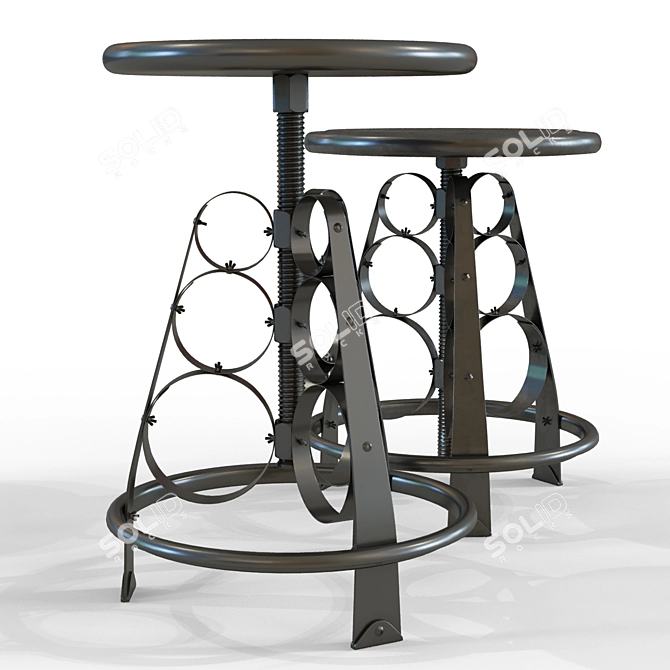 3 Sisters Stool: Elegant and Versatile Seating Solution 3D model image 3