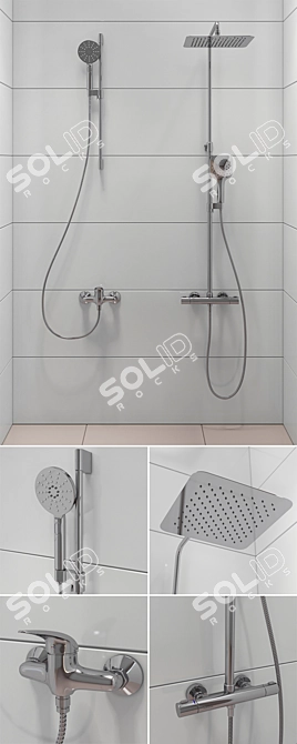 Ravak Set 10: Ultimate Bath and Shower Mixers 3D model image 2