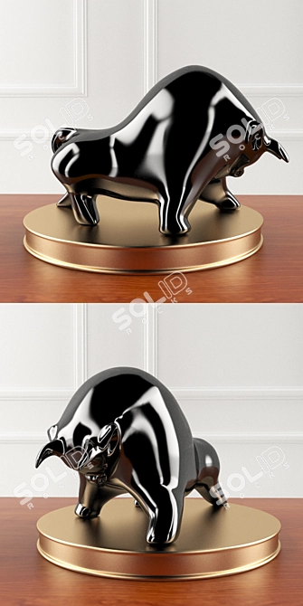 Stunning Taurus Bull Sculpture 3D model image 2