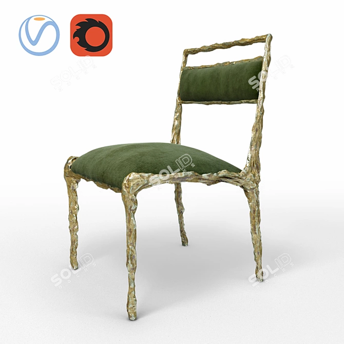 Bronze Fawn Dining Chair: Elegant and Stylish 3D model image 1