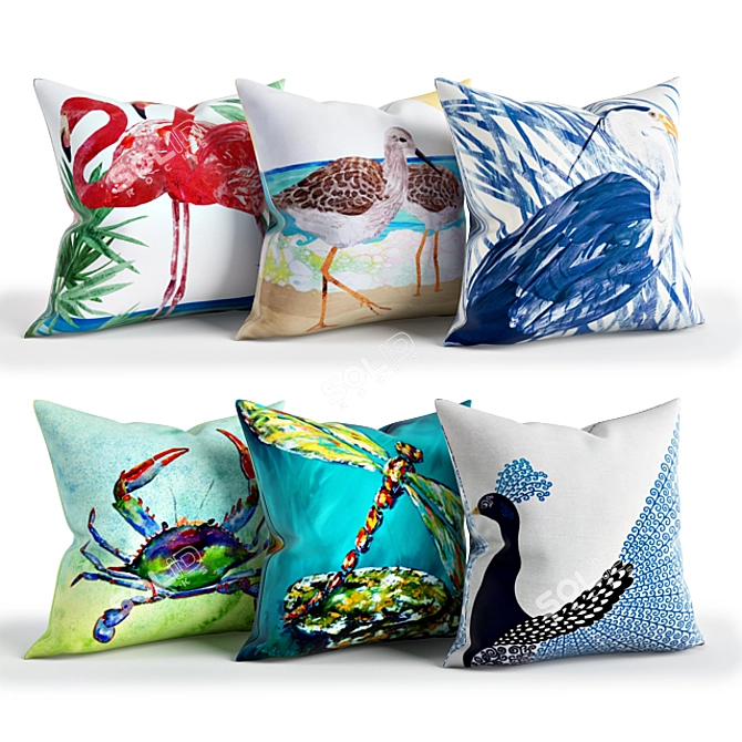 Cozy Cushion Set: 45x45cm Comfort 3D model image 1