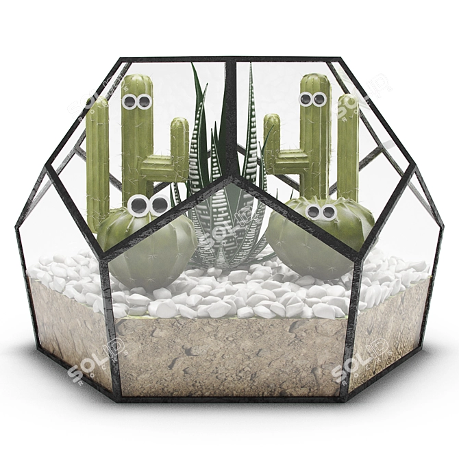 Modern Glass Florarium 3D model image 2
