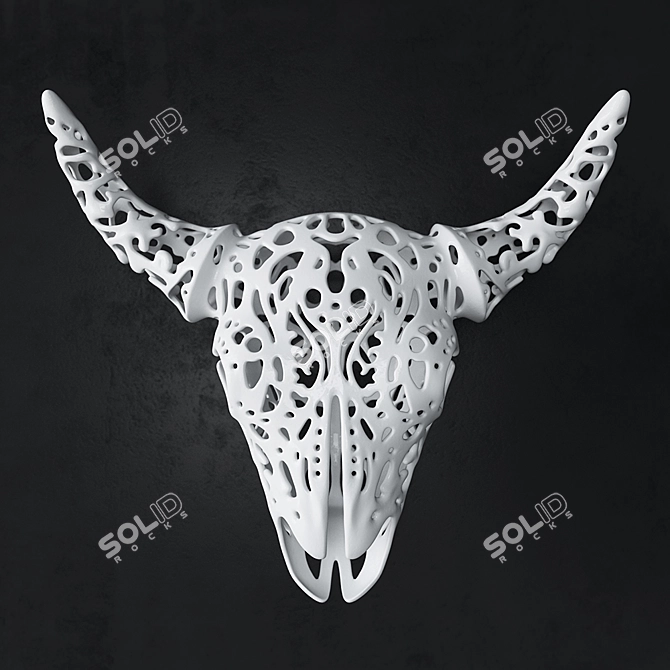 Buffalo 3D Skull Carving 3D model image 1