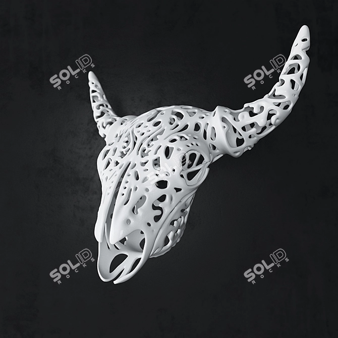 Buffalo 3D Skull Carving 3D model image 2