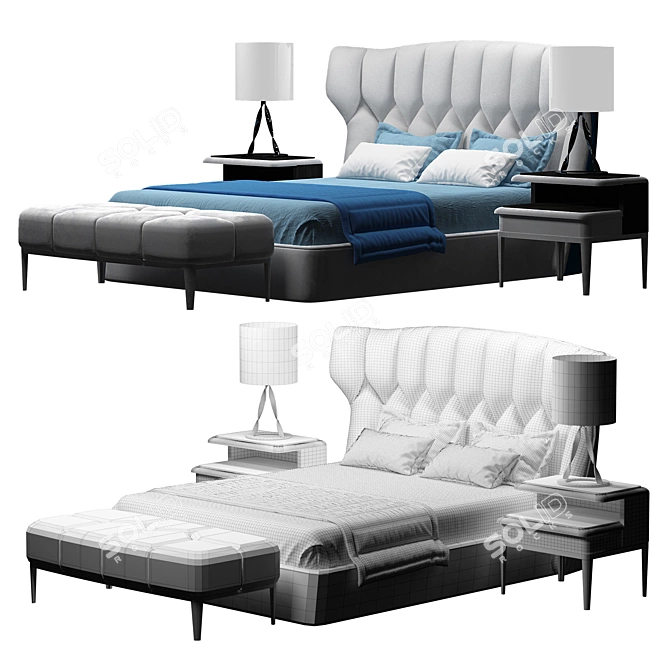 Luxury Mollie Bed: Ulivi 3D model image 3