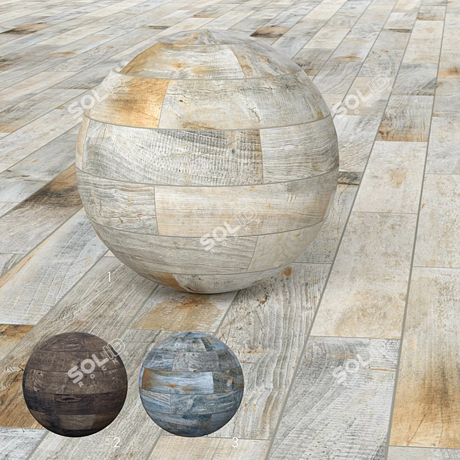 La Foresta di Gres Wood-Effect Tiles - Black, Blue, Sky | Ceramica Rondine Italy 3D model image 3