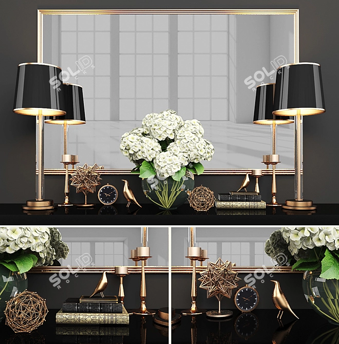 Elegant Home Decor Set 3D model image 1