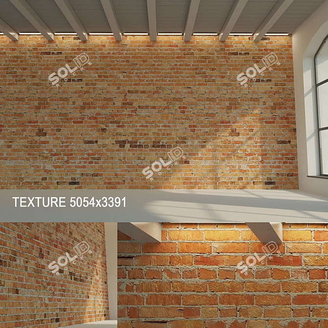 Red Brick Wall Texture Set 3D model image 1