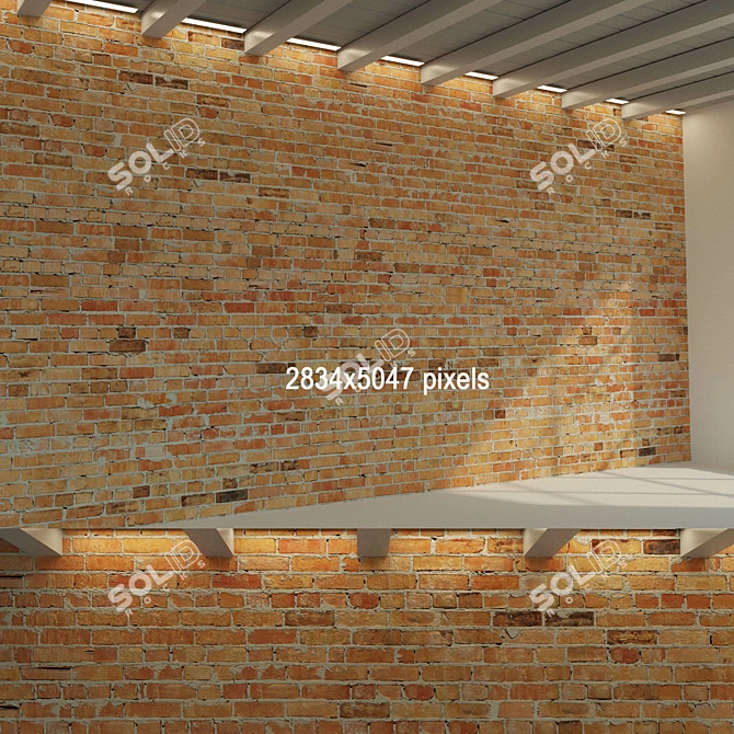 Red Brick Wall Texture Set 3D model image 2