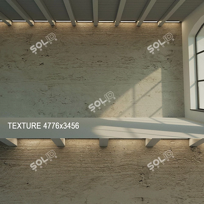 Vintage Concrete Wall Texture 3D model image 2